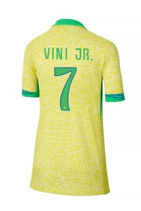 Brazilië Vinicius Junior #7 Voetbaltruitje Thuis tenue Dames Copa America 2024 Korte Mouw